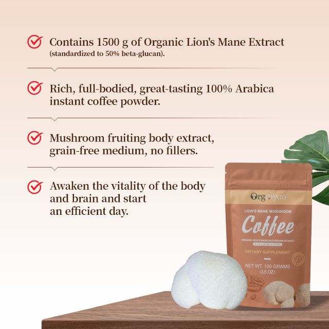 Lion's Mane Mushroom Coffee - Organic Mushroom Extract Blend 
