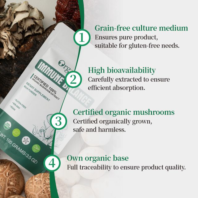Immune Balance - Organic Mushroom Extract Bulk Powder 